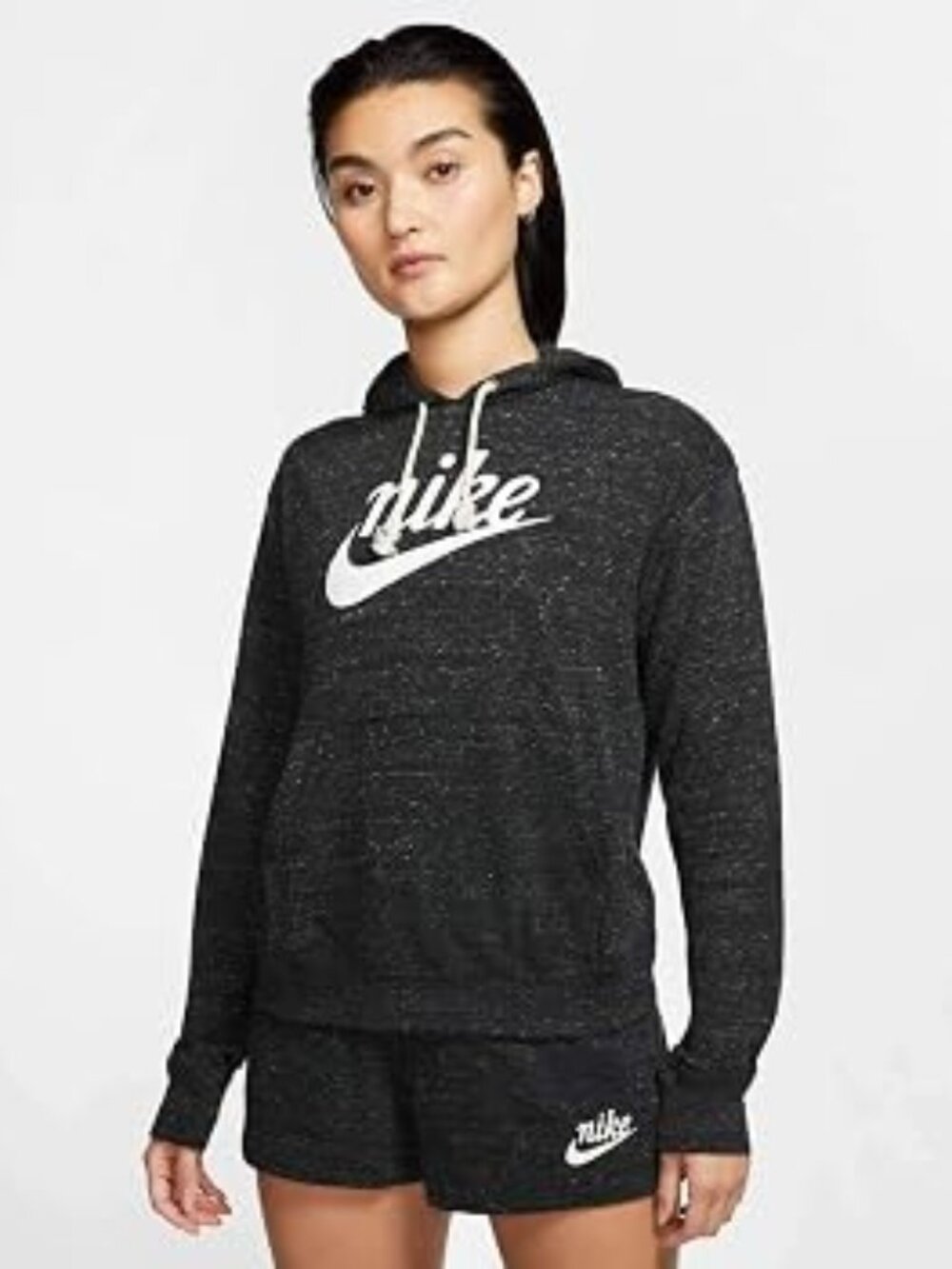 Nike Women's Black Sportswear Gym Vintage Casual Full-Zip Hoodie Size M